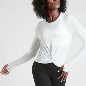 Athleta | White Essence Twist Top